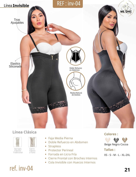 INV-04- Half Leg Length-High Rise Waist Invisible Girdle
