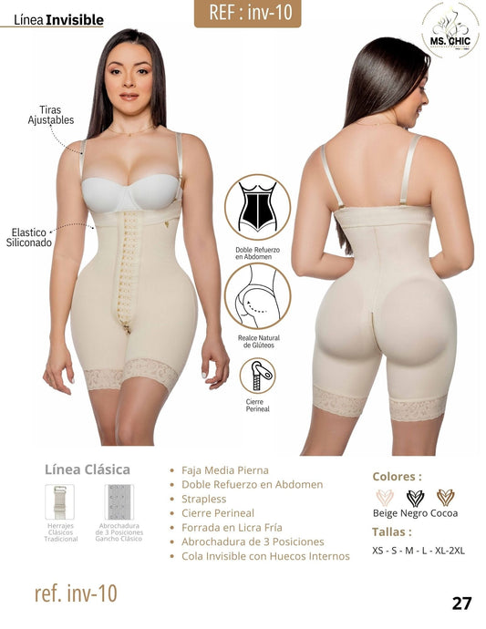 INV-10 - Half Leg High Waist Invisible Girdle