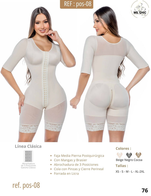 POS-08 -Post Op Half Leg Built-in-Bra Girdle